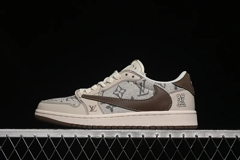 All categories Air Jordan Jordan series basketball shoes Air Jordan 1 Low High-end customized low-top sneakers Travis Scott x Fragment Design x Air Jordan 1 Low OG SP AJ1 Joe 1 LV joint rice brown cloth tail low-top cultural casual sneakers XS7089-605
